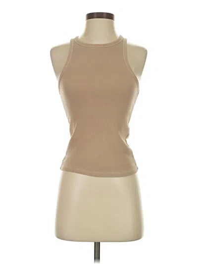 Pre-owned Tularosa Tank Top Tan Halter Neckline Tops In Brown