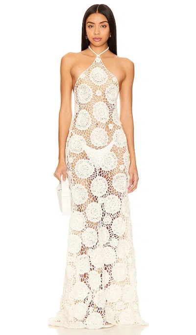 Tularosa Thalassa Floral Crochet Dress In White