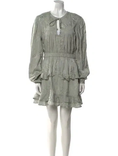 Pre-owned Tularosa Tie Neck Mini Dress W/ Tags In Green