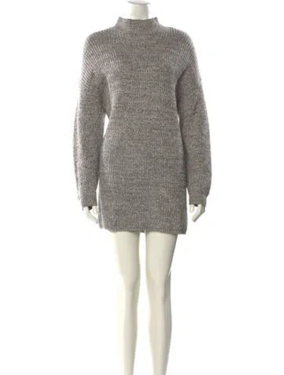 Pre-owned Tularosa Turtleneck Mini Dress In Gray