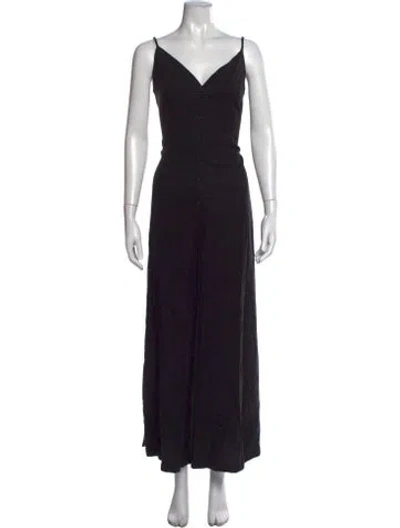 Pre-owned Tularosa V-neck Jumpsuit In Black