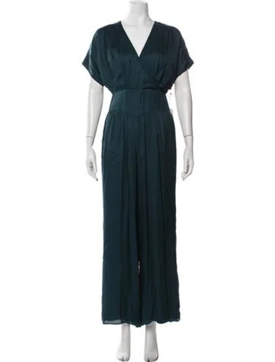 Pre-owned Tularosa V-neck Jumpsuit In Blue
