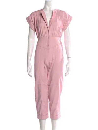 Pre-owned Tularosa V-neck Jumpsuit In Pink