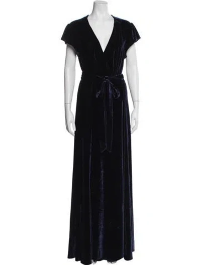 Pre-owned Tularosa V-neck Long Dress In Blue