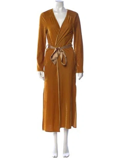 Pre-owned Tularosa V-neck Long Dress In Multicolor