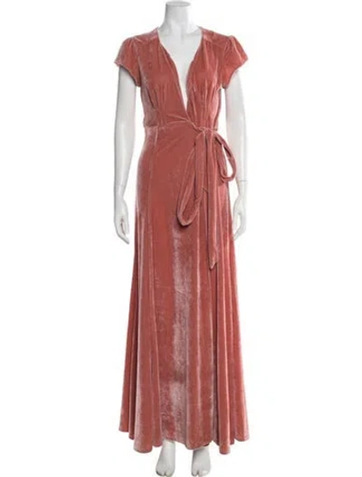 Pre-owned Tularosa V-neck Long Dress In Pink