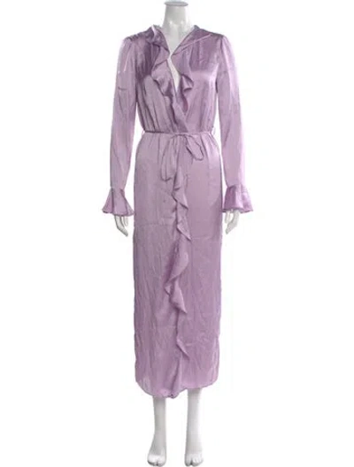 Pre-owned Tularosa V-neck Long Dress In Purple