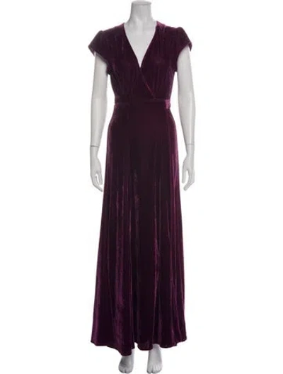 Pre-owned Tularosa V-neck Long Dress In Purple