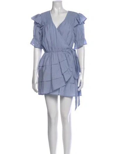 Pre-owned Tularosa V-neck Mini Dress In Blue