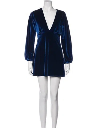 Pre-owned Tularosa V-neck Mini Dress In Blue