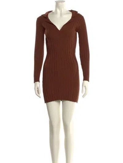 Pre-owned Tularosa V-neck Mini Dress In Brown