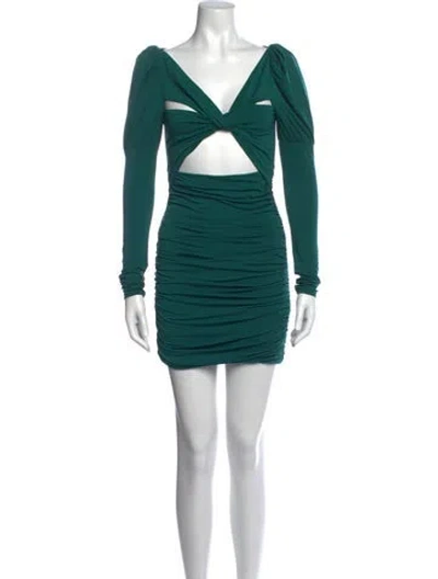 Pre-owned Tularosa V-neck Mini Dress In Green