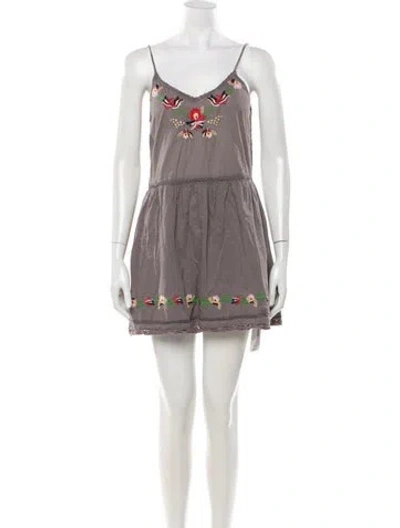 Pre-owned Tularosa V-neck Mini Dress In Grey