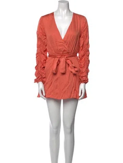Pre-owned Tularosa V-neck Mini Dress In Orange