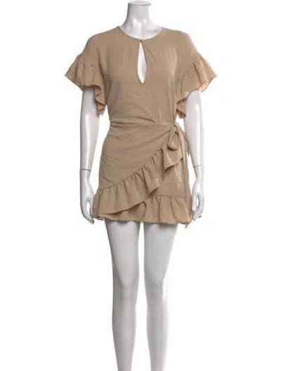Pre-owned Tularosa V-neck Mini Dress W/ Tags In Neutrals