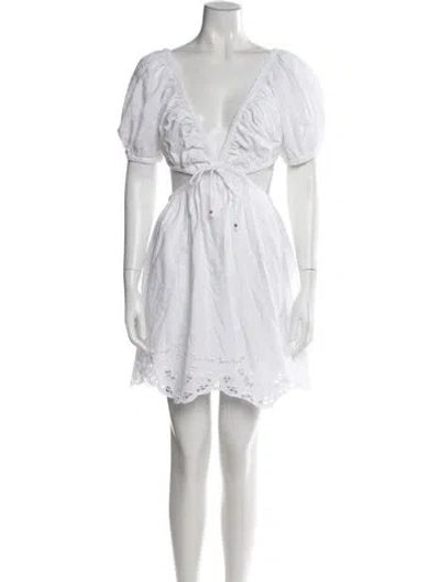 Pre-owned Tularosa V-neck Mini Dress In White