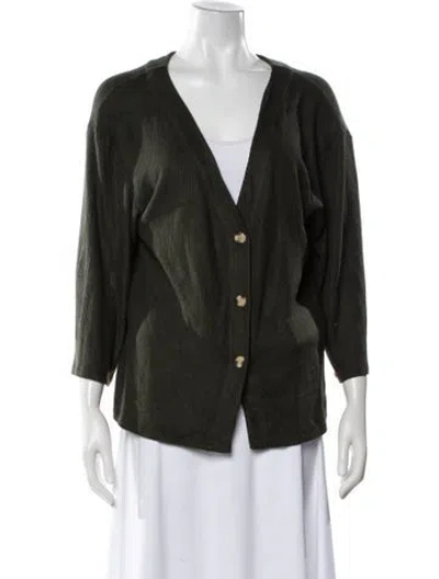 Pre-owned Tularosa V-neck Sweater In Green