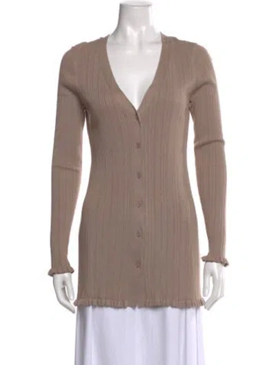 Pre-owned Tularosa V-neck Sweater In Neutral