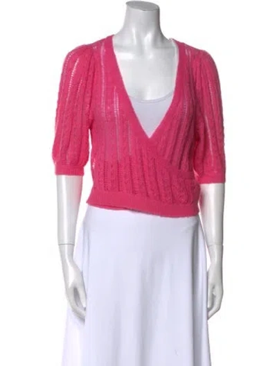 Pre-owned Tularosa V-neck Sweater In Pink