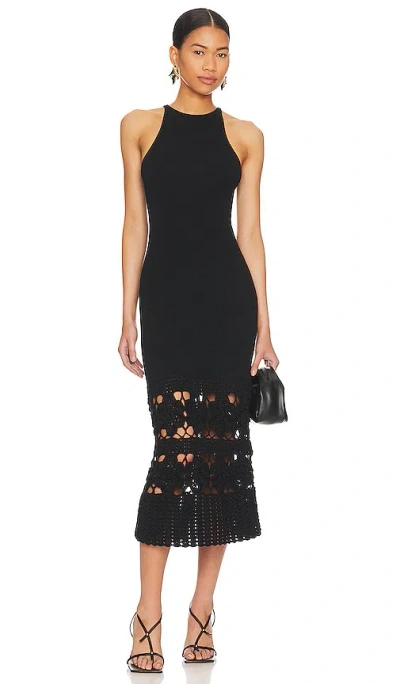 Tularosa Finley Crochet Midi Dress In Black