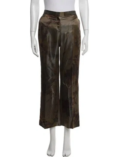 Pre-owned Tuleh Camouflage Print Wide Leg Pants In Brown