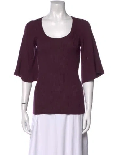 Pre-owned Tuleh Cashmere Scoop Neck Sweater In Purple