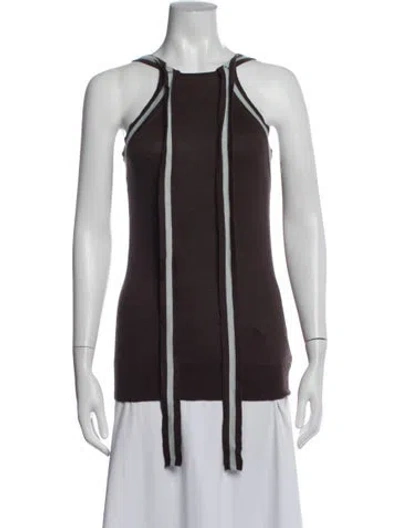 Pre-owned Tuleh Cashmere Striped Top In Brown