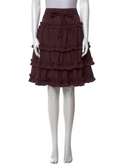 Pre-owned Tuleh Grosgrain Trim Knee-length Skirt In Purple