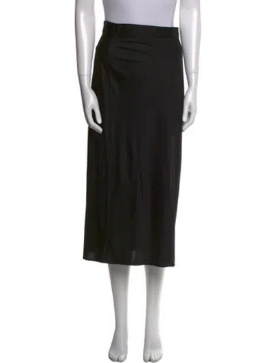 Pre-owned Tuleh Midi Length Skirt In Black