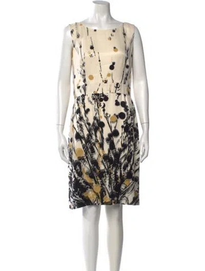 Pre-owned Tuleh Printed Knee-length Dress In Neutral