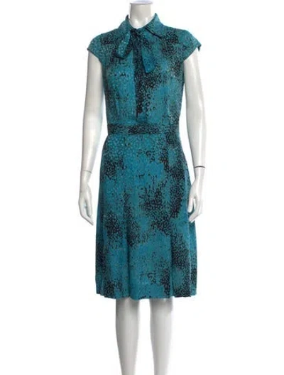 Pre-owned Tuleh Silk Knee-length Dress In Blue