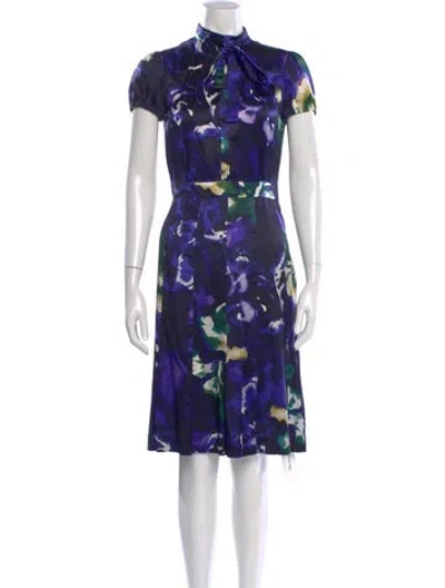 Pre-owned Tuleh Silk Knee-length Dress In Purple