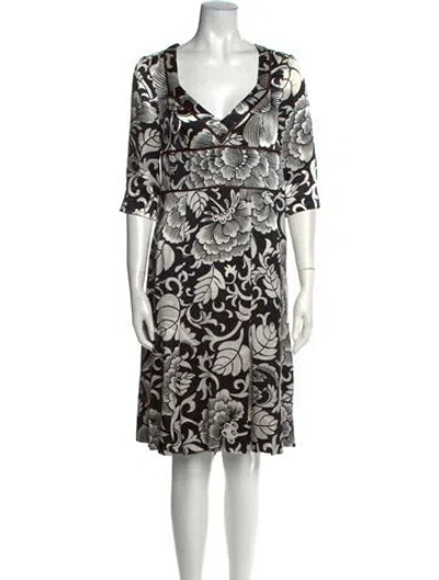 Pre-owned Tuleh Silk Midi Length Dress In Multi