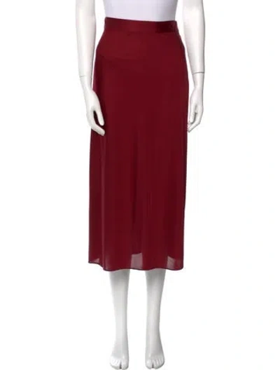 Pre-owned Tuleh Silk Midi Length Skirt In Red