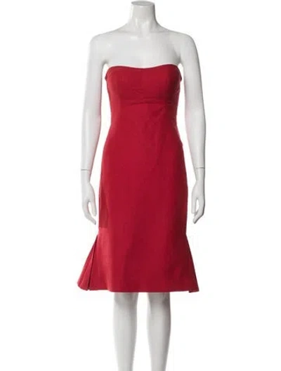 Pre-owned Tuleh Strapless Mini Dress In Red