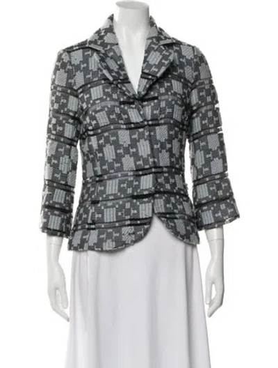 Pre-owned Tuleh Tweed Pattern Blazer In Gray