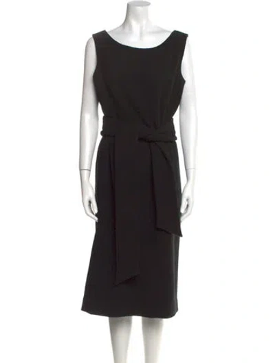 Pre-owned Tuleh Wool Midi Length Dress In Black
