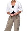 Tulip Clothing 3/4 Sleeves Shrug In Ivory