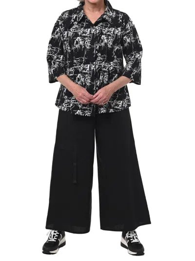 Tulip Clothing Alice Blouse In Black Etching In Multi