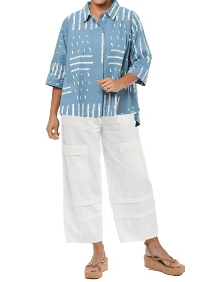 Tulip Clothing Alice Top In Spa Blue Sand Dunes In Multi