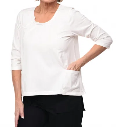 Tulip Clothing Amelie Three-quarter Sleeve Top In Ivory In Multi