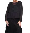 Tulip Clothing Arabella Topper In Black/white Mesh In Multi