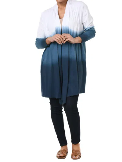 Tulip Clothing Bessie Cardigan In Real Teal Ombre In Blue