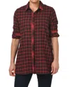 Tulip Clothing Brandi Top In Multi Flannel In Red