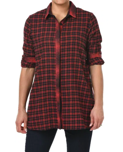 Tulip Clothing Brandi Top In Multi Flannel In Red