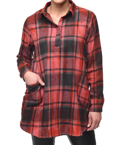 Tulip Clothing Brenda Top In Dumbarton Flannel In Multi