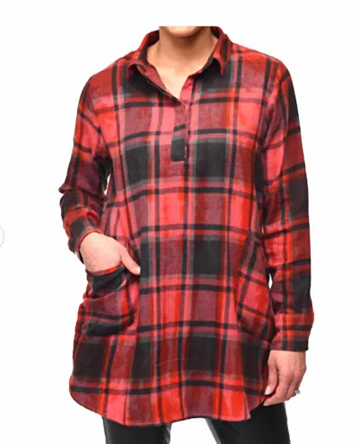 Tulip Clothing Brenda Pullover Top In Dumbarton Flannel In Multi