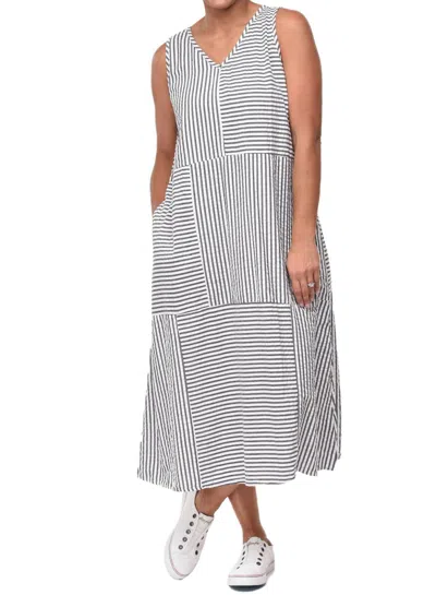 Tulip Clothing Bridgit Dress In Murphy Seersucker Stripe In White