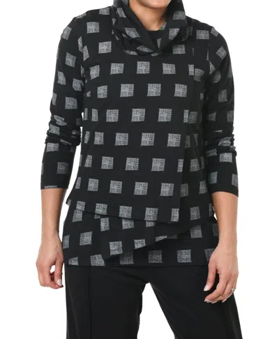 Tulip Clothing Bristol Top In Black Gray Mini Chex In Multi