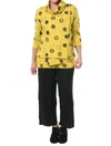 Tulip Clothing Bristol Top In Moss Crazy Circles In Yellow